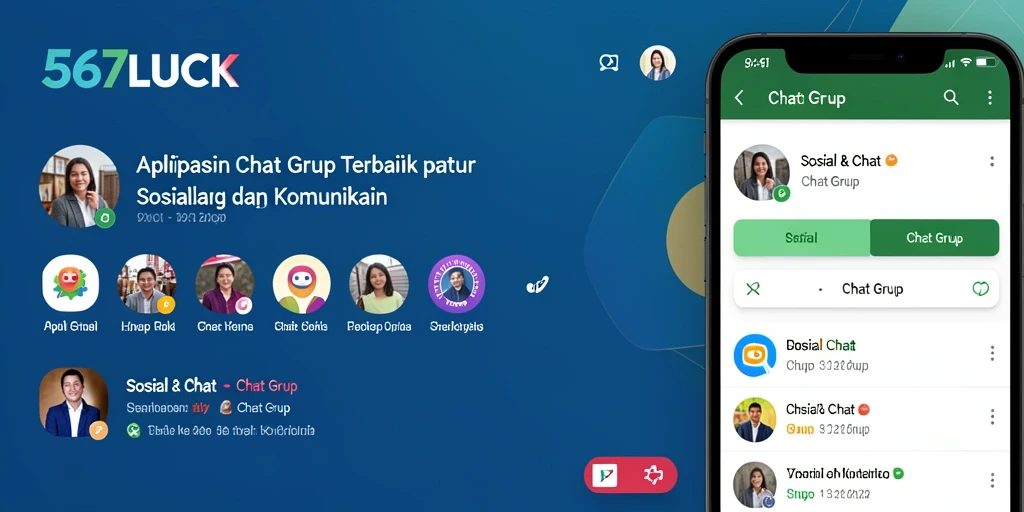 Antarmuka aplikasi 567LUCK menampilkan obrolan grup yang interaktif.