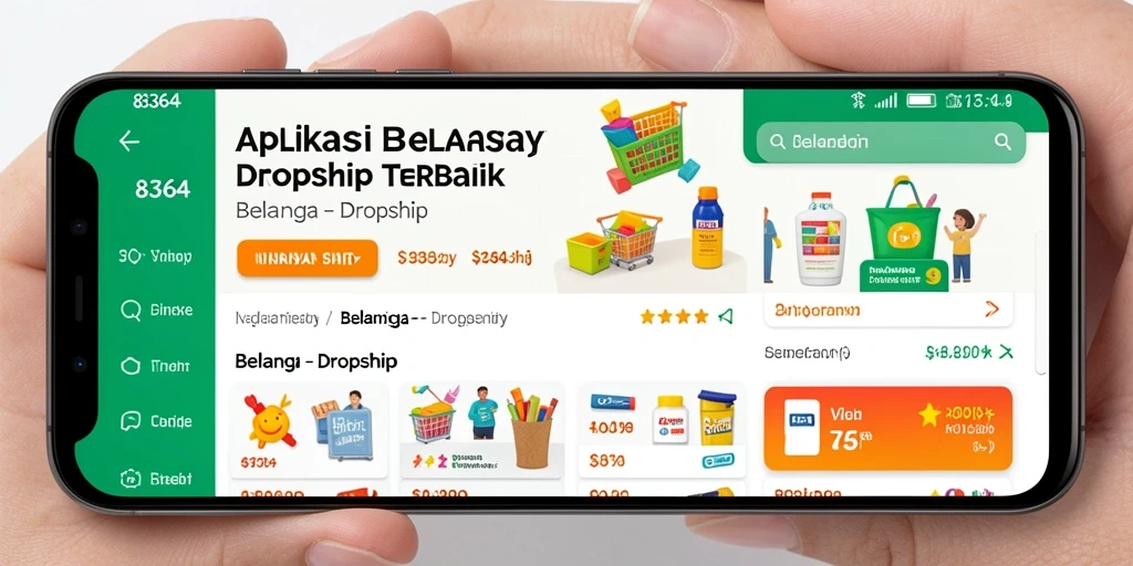 Tampilan antarmuka aplikasi Dropship 8364 yang menarik dan mudah digunakan.