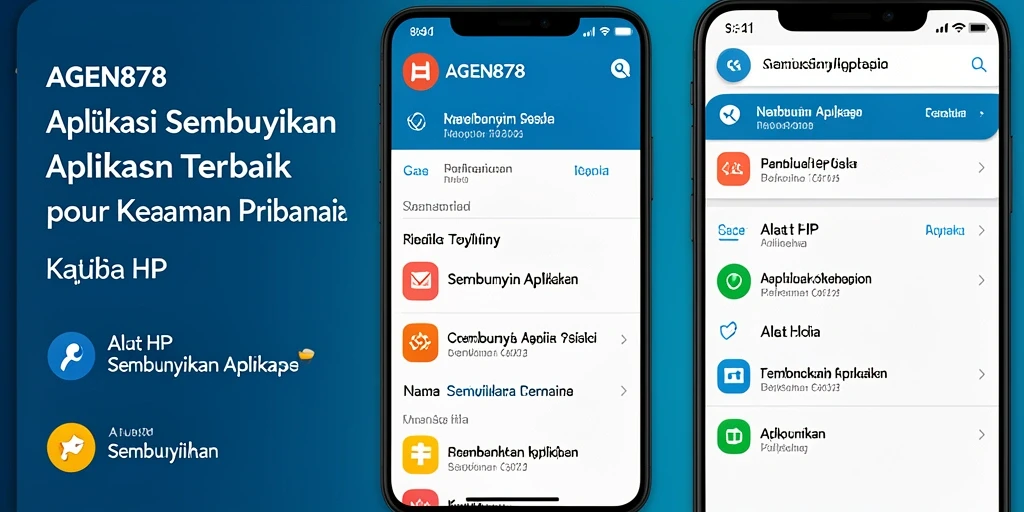Antarmuka AGEN878 yang intuitif untuk menyembunyikan aplikasi dengan mudah.