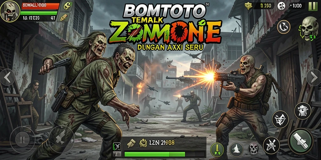 Screenshot utama menampilkan aksi Tembak Zombie yang mendebarkan.