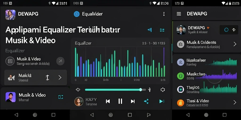 Tampilan antarmuka DEWAPG dengan fitur Equalizer yang lengkap.