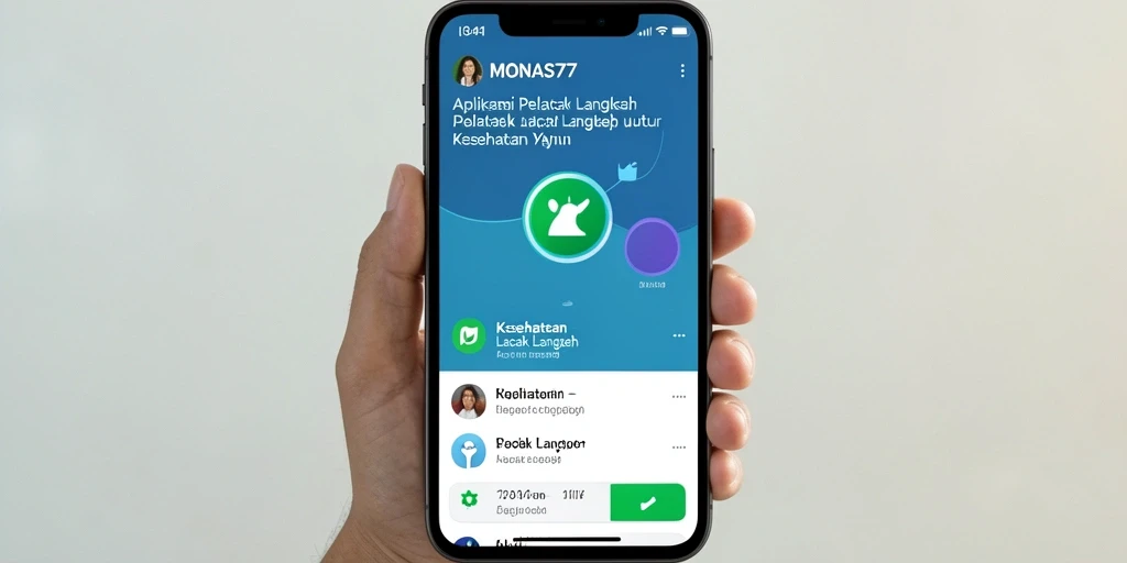 Tampilan antarmuka aplikasi MONAS77 yang menunjukkan pelacakan langkah.